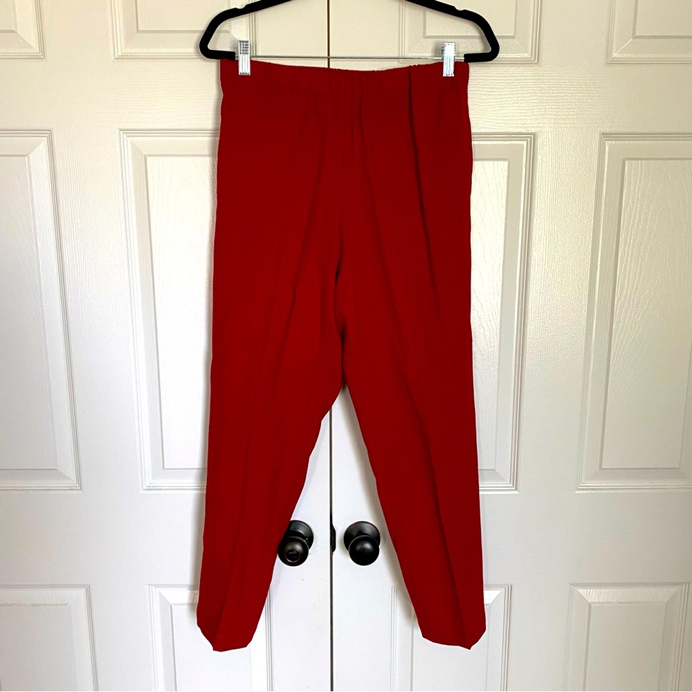 Vintage Mizono stretch waist pants in wool, red, sz S